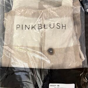 Pinkblush Cream Plaid button down Jacket